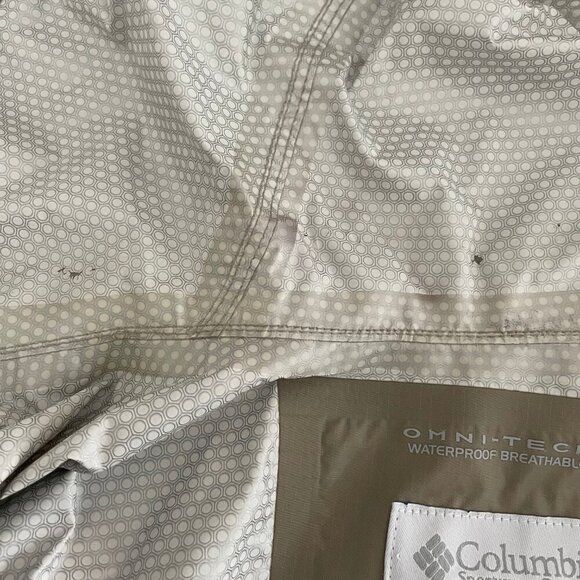 Columbia Omni Tech Arcadia II Waterproof Full Zip Hooded Rain Jacket Lt Khaki XS - Picture 13 of 15
